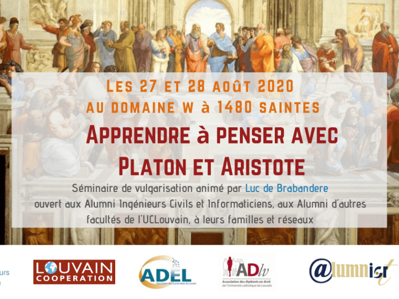 27 et 28/08/2020: séminaire « Apprendre à penser avec Platon et Aristote&nbsp;»